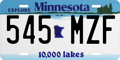MN license plate 545MZF