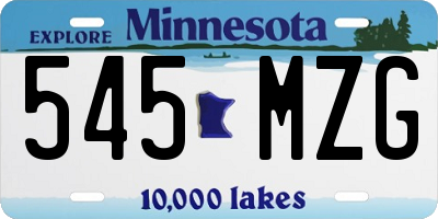 MN license plate 545MZG