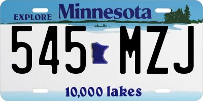 MN license plate 545MZJ