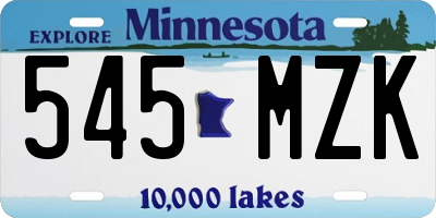 MN license plate 545MZK