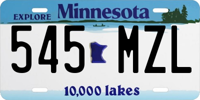 MN license plate 545MZL
