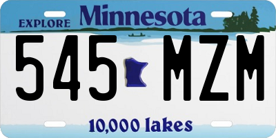 MN license plate 545MZM