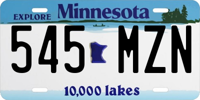 MN license plate 545MZN