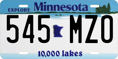 MN license plate 545MZO