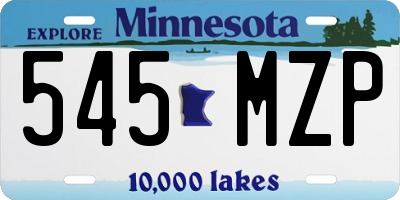 MN license plate 545MZP
