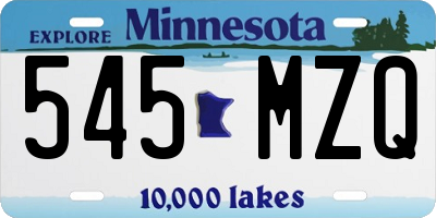 MN license plate 545MZQ