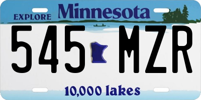MN license plate 545MZR