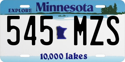 MN license plate 545MZS