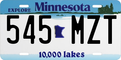 MN license plate 545MZT