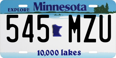 MN license plate 545MZU