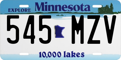 MN license plate 545MZV