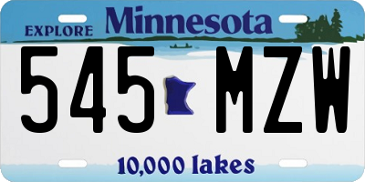 MN license plate 545MZW