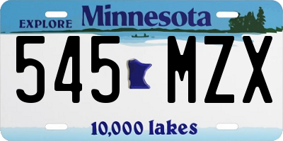 MN license plate 545MZX