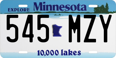 MN license plate 545MZY