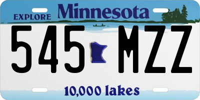 MN license plate 545MZZ