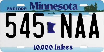 MN license plate 545NAA
