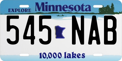 MN license plate 545NAB
