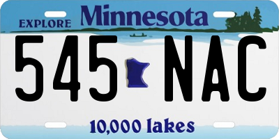 MN license plate 545NAC