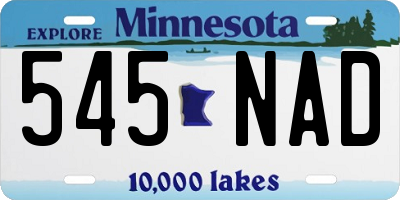 MN license plate 545NAD