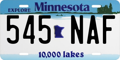 MN license plate 545NAF