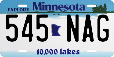 MN license plate 545NAG