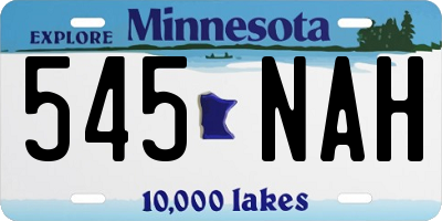 MN license plate 545NAH
