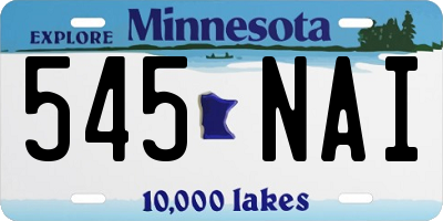 MN license plate 545NAI