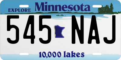 MN license plate 545NAJ