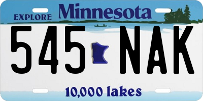 MN license plate 545NAK