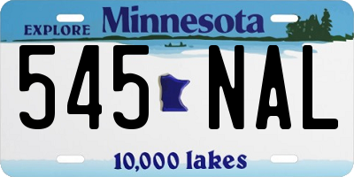 MN license plate 545NAL