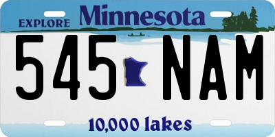 MN license plate 545NAM