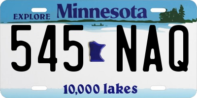 MN license plate 545NAQ