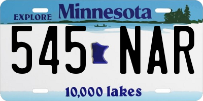 MN license plate 545NAR