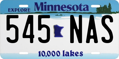 MN license plate 545NAS