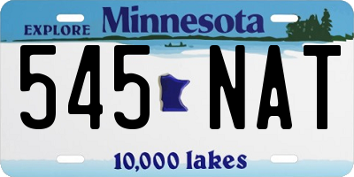 MN license plate 545NAT