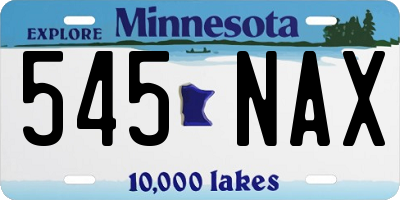 MN license plate 545NAX