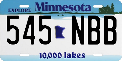 MN license plate 545NBB