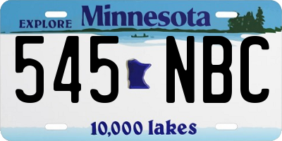 MN license plate 545NBC