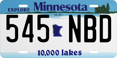 MN license plate 545NBD