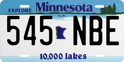 MN license plate 545NBE