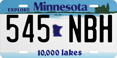 MN license plate 545NBH