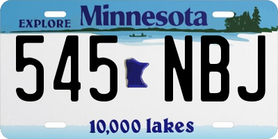 MN license plate 545NBJ