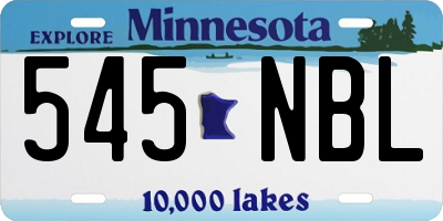 MN license plate 545NBL