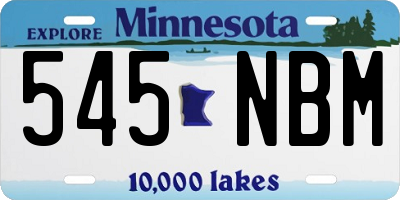 MN license plate 545NBM