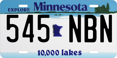 MN license plate 545NBN