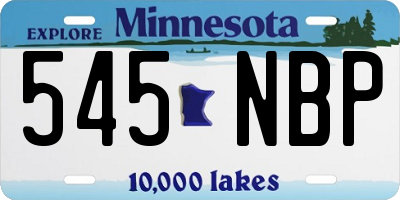 MN license plate 545NBP