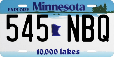 MN license plate 545NBQ