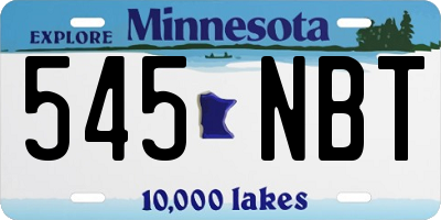 MN license plate 545NBT