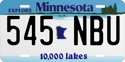 MN license plate 545NBU