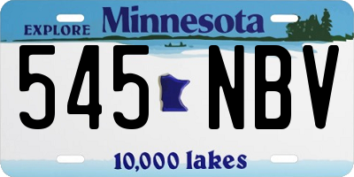 MN license plate 545NBV